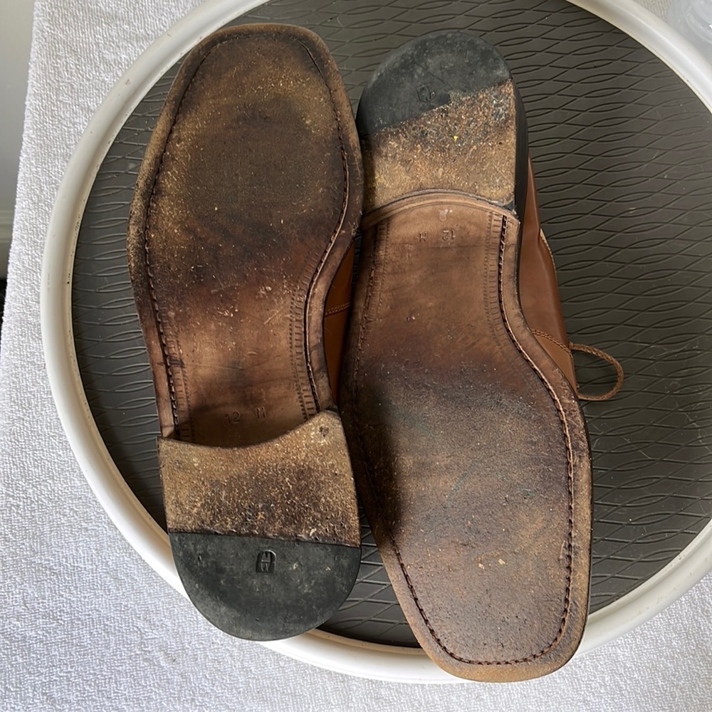 Two-Tone MAGNANNI Tan Oxford Blucher Square Toe Dress Shoes 12M SPAIN - Picture 15 of 16